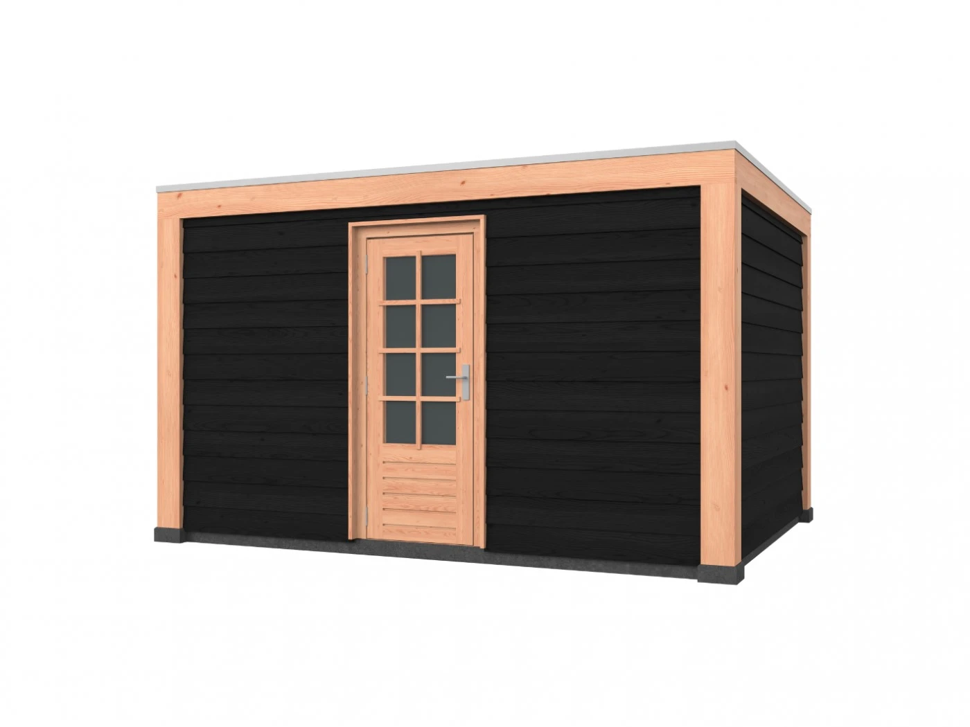 Douglas overkapping, 400 x 300, met zwarte schuur, Westwood Modern - Afbeelding 1